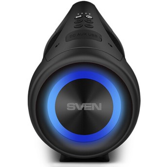 SVEN PS-370, черный, акустическая система 2.0, мощность 2х20Вт(RMS), Bluetooth, FM, USB, Водонепроницаемый (IPx5), подсветка, microSD, 2x3600mA*h в Metoo.kz - Metoo (2)