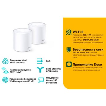 Tp-Link Deco X60(2-pack) AX5400 Гигабитная домашняя Mesh-система Wi-Fi 6 - Metoo (3)