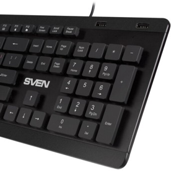 SVEN Клавиатура KB-E5700H 2 USB порта, чёрная - Metoo (3)