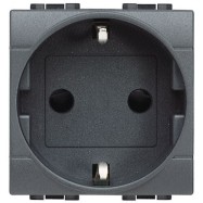 Legrand L4141AN LivingLight Розетка силовая 2К+З с автоматическими клемами, цвет антрацит
