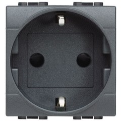 Legrand L4141AN LivingLight Розетка силовая 2К+З с автоматическими клемами, цвет антрацит