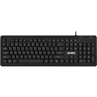 SVEN Клавиатура KB-E5700H 2 USB порта, чёрная - Metoo (1)