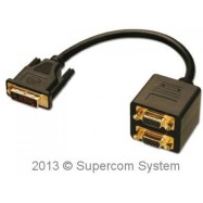Сплиттер VGA 2 портовый Cable in DVI (24-5) High Quality Черный Толстый