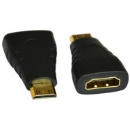 Конвертер mini HDMI (m) - HDMI (f) для цифровых камер Позолоченный