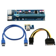 Riser PCI-E 1x to 16x Powered USB3.0 GPU Extender Riser Adapter Card 6PIN Bitcoin