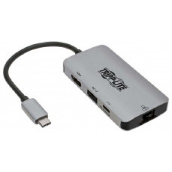 Адаптер TrippLite/<wbr>USB-C Multiport Adapter, 4K 60Hz HDMI, USB-A Port, Gbe and 100W PD 3.0, HDCP, Gray - Metoo (1)