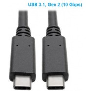 Кабель TrippLite/USB/USB-C Cable (M/M) - USB 3.1, Gen 2 (10 Gbps), 5A Rating, Thunderbolt 3 Compatible, 3 ft./0,9 м