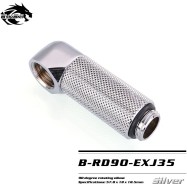 Фитинг угловой Bykski B-RD90-EXJ35 <90гр. 35ММ, Папа-мама, Silver>