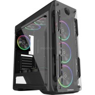 Корпус ПК без БП GameMax Optical (G510) Black <ATX, 4x120mm RGB, USB3.0x1, USB2.0x2, 400х185х470mm>