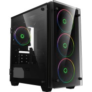 Корпус ПК без БП GameMax Mini Stratos H609 <MATX, 4х120, 411,5х193х415mm>