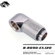 Фитинг угловой Bykski B-RD90-EXJ20 <90гр. 20ММ, Папа-мама, Silver>