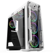 Корпус ПК без БП GameMax Optical G510 White <ATX, 4x120mm RGB, USB2.0x2, USB3.0x1, 440х205х470mm>