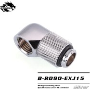 Фитинг угловой Bykski B-RD90-EXJ15 <90гр. 15ММ, Папа-мама, Silver>