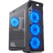 Корпус ПК без БП GameMax StarLight Black Blue <ATX, 4x120, USB3.0x1 USB2.0x2, HDAudio 205x470x440mm>