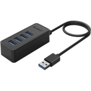 USB Хаб ORICO W5P-U3-100-BK-BP <USB3.0x4, MicroUSB, Black, 1m, 77.4*31.5*22mm >