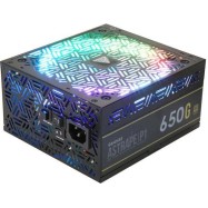 Блок питания ПК 780W GAMDIAS ASTRAPE P1-650G 80PLUS GOLD <650W, RGB, APFC,135mmFAN>