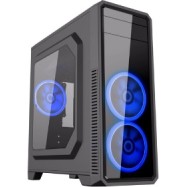 Корпус ПК без БП GameMax G561-Black <ATX, 3x120, USB2.0x2, USB3.0x1, HD Audio 452x200x424mm>