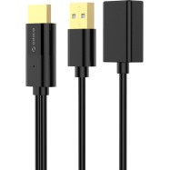 Видео кабель USB к HDMI ORICO PE-P1-BK-BP <USB to HDMI, iOS, DC 5V1A, ABS, 1m>