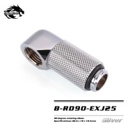 Фитинг угловой Bykski B-RD90-EXJ25 <90гр. 25ММ, Папа-мама, Silver>