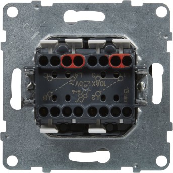 Переключатель двухклавишный Suno 10А 250В безвинт.зажим Белый в Metoo.kz - Metoo (3)