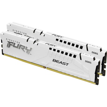 Комплект модулей памяти Kingston FURY Beast White XMP KF552C40BWK2-32 DDR5 32GB (Kit 2x16GB) 5200MHz - Metoo (1)