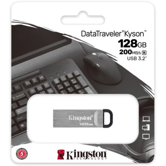USB-накопитель Kingston DTKN/<wbr>128GB 128GB Серебристый - Metoo (3)