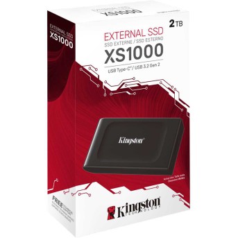 Внешний SSD диск Kingston 2TB XS1000 Черный - Metoo (3)