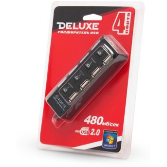 Расширитель USB Deluxe на 4 Порта DUH4004BK - Metoo (2)