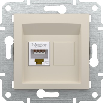 Розетка компьютерная SE EPH4370123 Asfora RJ45 кат. 5е механизм кремовый - Metoo (2)