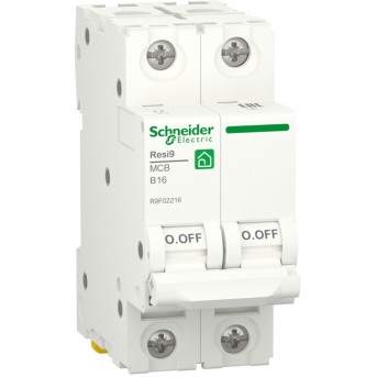 Автоматический выключатель Schneider Electric R9F02216 (АВ) 2P B 16А 6 kA - Metoo (1)