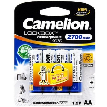 Аккумулятор CAMELION Lockbox Rechargeable NH-AA2700LBP4 - Metoo (1)