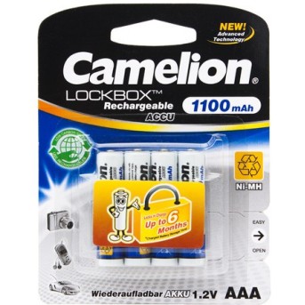 Аккумулятор CAMELION Lockbox Rechargeable NH-AAA1100LBP4 - Metoo (1)