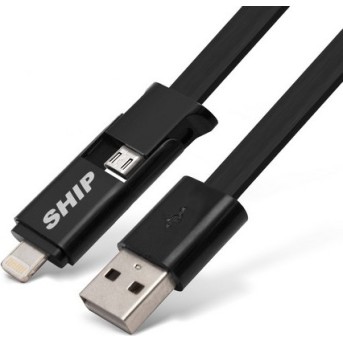 Кабель интерфейсный для Micro USB+ Apple 8pin SHIP API08MUTBB Black - Metoo (1)