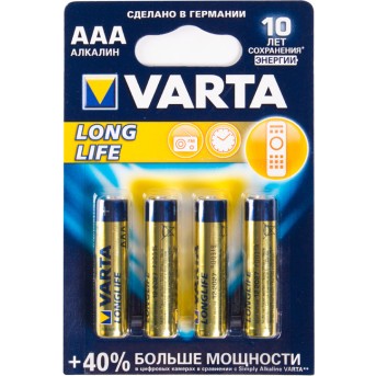Батарейка VARTA Longlife Micro 1.5V - LR03/ AAA (4 шт) - Metoo (1)