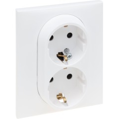 Розетка двойная 2х2К+З Niloe Step 16А 250 В с з/<wbr>ш авт. клеммы Белый