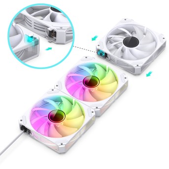 Вентилятор для компьютерного корпуса Jonsbo ZG-120W(3in1) White - Metoo (3)