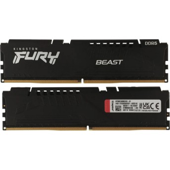 Комплект модулей памяти Kingston FURY Beast Black KF560C36BBE2K2-32 DDR5 32GB (Kit 2x16GB) 6000MHz - Metoo (1)