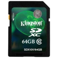 Карта памяти SD 64Gb Kingston SDX10V64Gb