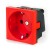 Розетка электрическая Рувинил типа Shuko 45x45 мм красная 70102 - Metoo (2)