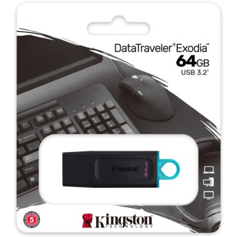 USB-накопитель Kingston DTX/<wbr>64GB 64GB Чёрный - Metoo (3)