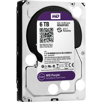 Жесткий диск для видеонаблюдения HDD 6Tb Western Digital Purple WD60PURX - Metoo (1)