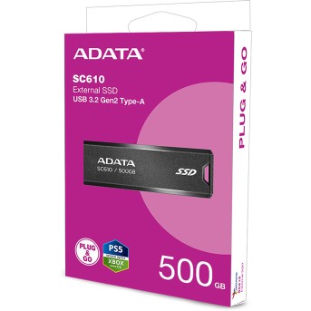 Внешний SSD диск ADATA 500GB SC610 Черный - Metoo (3)