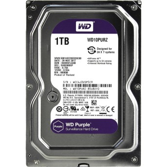 Жесткий диск для видеонаблюдения HDD 1Tb Western Digital Purple WD10PURZ - Metoo (1)