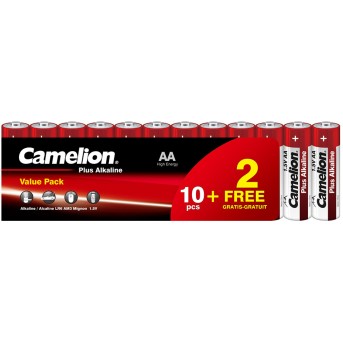 Батарейка CAMELION Plus Alkaline LR6-SP10+2 12 шт. в плёнке - Metoo (1)