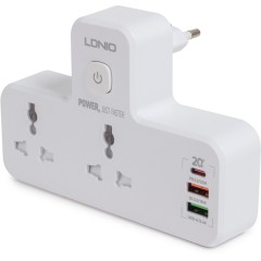 Сетевой фильтр LDNIO Universal SC2311 2 розетки 2*USB быстрой зарядки PD/<wbr>QC 1 USB-C/<wbr>A