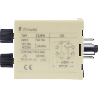 Реле времени iPower ST3PR 30s/<wbr>30min AC220V - Metoo (3)