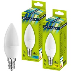 Эл. лампа светодиодная Ergolux LED-C35-7W-E14-4K, Холодный