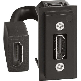 Розетка HDMI Bticino K4284P Living Now с накладкой на 1 модуль Чёрный - Metoo (2)