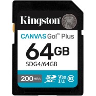 Карта памяти Kingston SDG4/64GB Canvas Go Plus Gen4 C10 UHS-I U3 V30 64GB