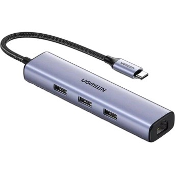 Мультифункциональный адаптер Ugreen CM475/<wbr>60600 Type-C 4 в 1 Серый - Metoo (2)